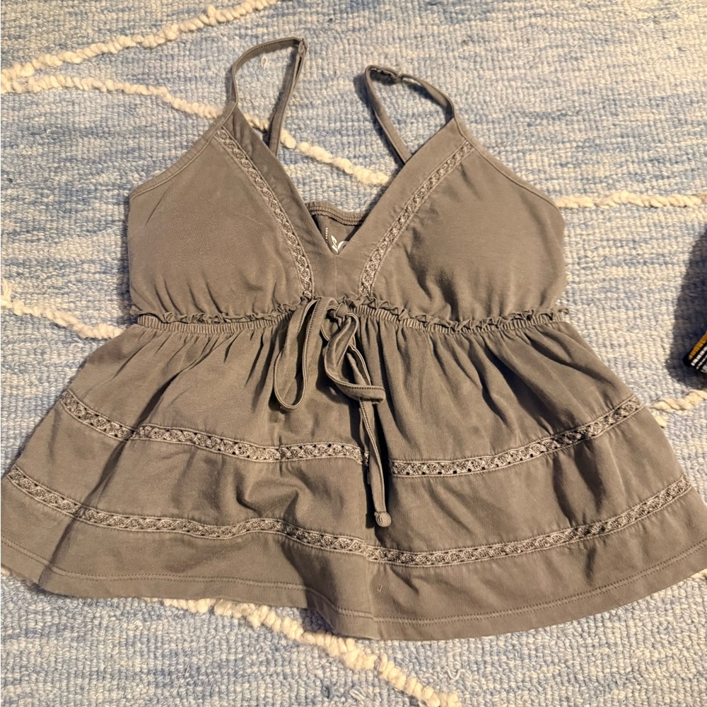 SO Charcoal Camisole with Lace Trim
